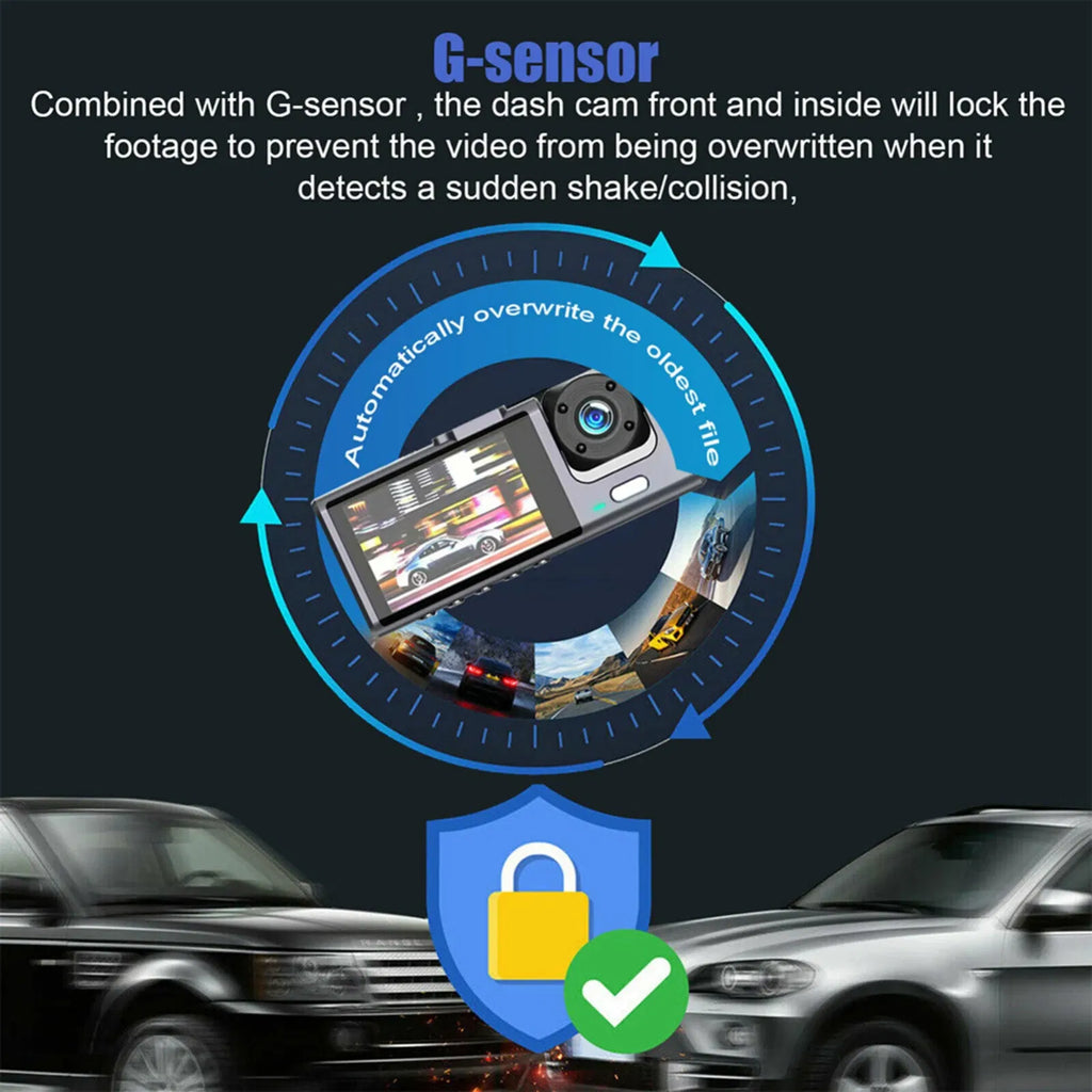 UC Aesthetics | HD Dual Dash Cam with Night Vision & Interior Passenger Recording