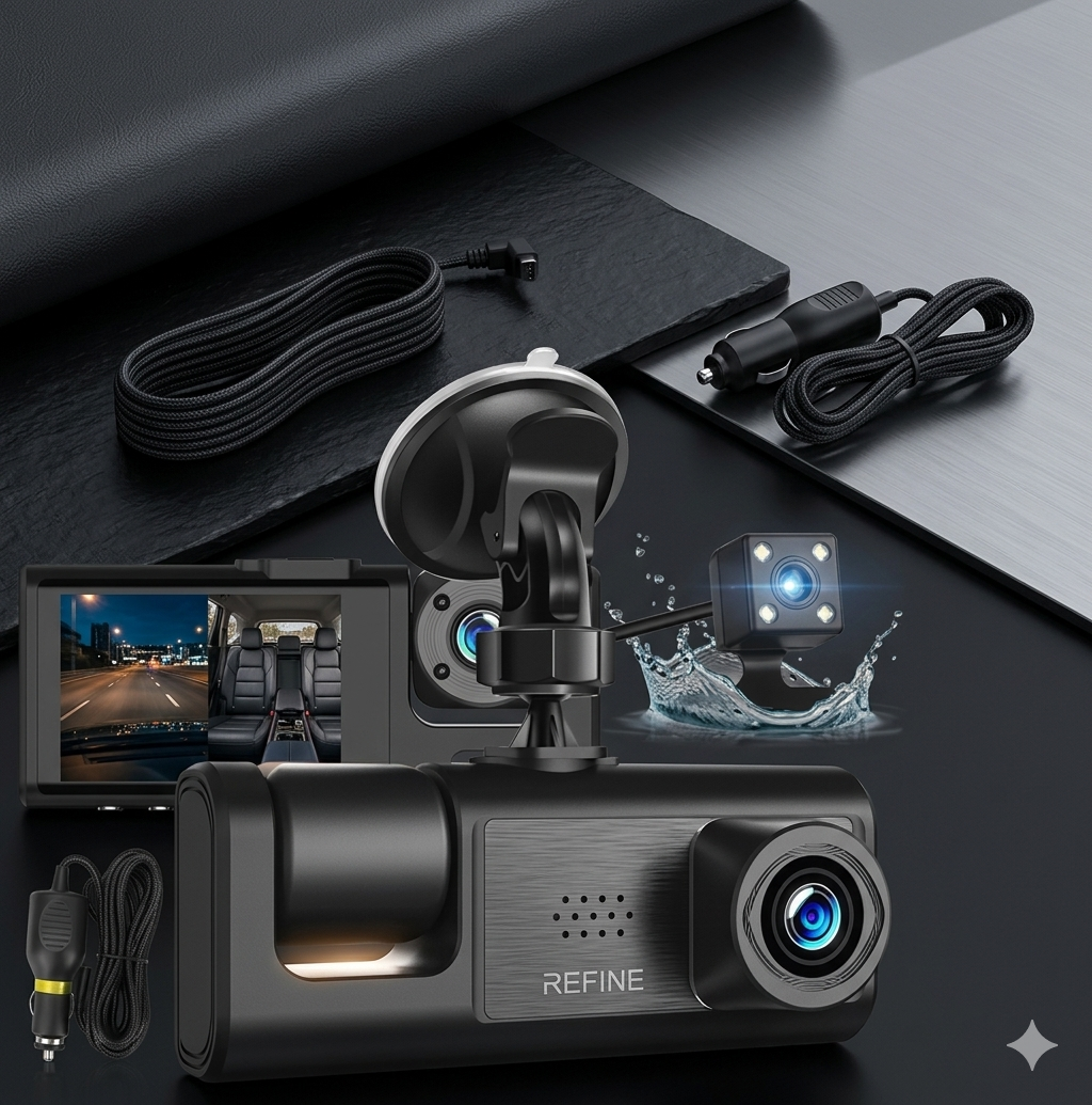 UC Aesthetics | HD Dual Dash Cam with Night Vision & Interior Passenger Recording